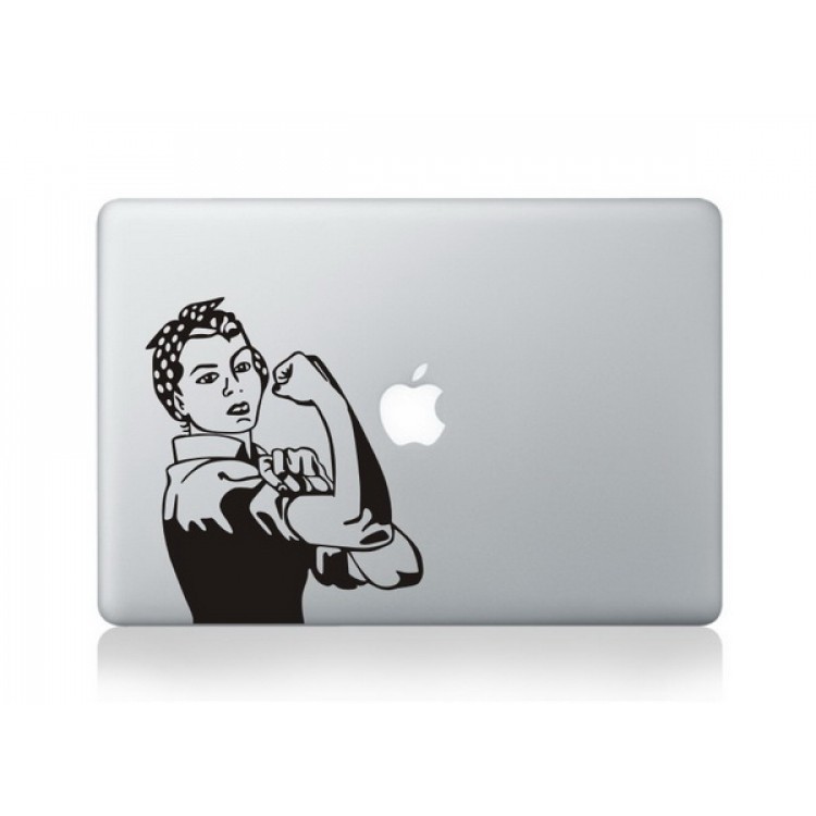 We Can Do It MacBook Schwarz Aufkleber